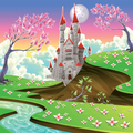 Enchanted Castle Illustration Wall Mural
