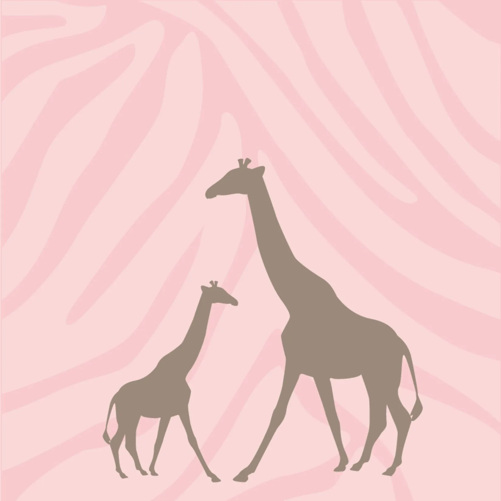 Momma & Baby Giraffe - Girl Wall Mural