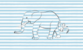 Stripe Elephant Nursery Wall Mural
