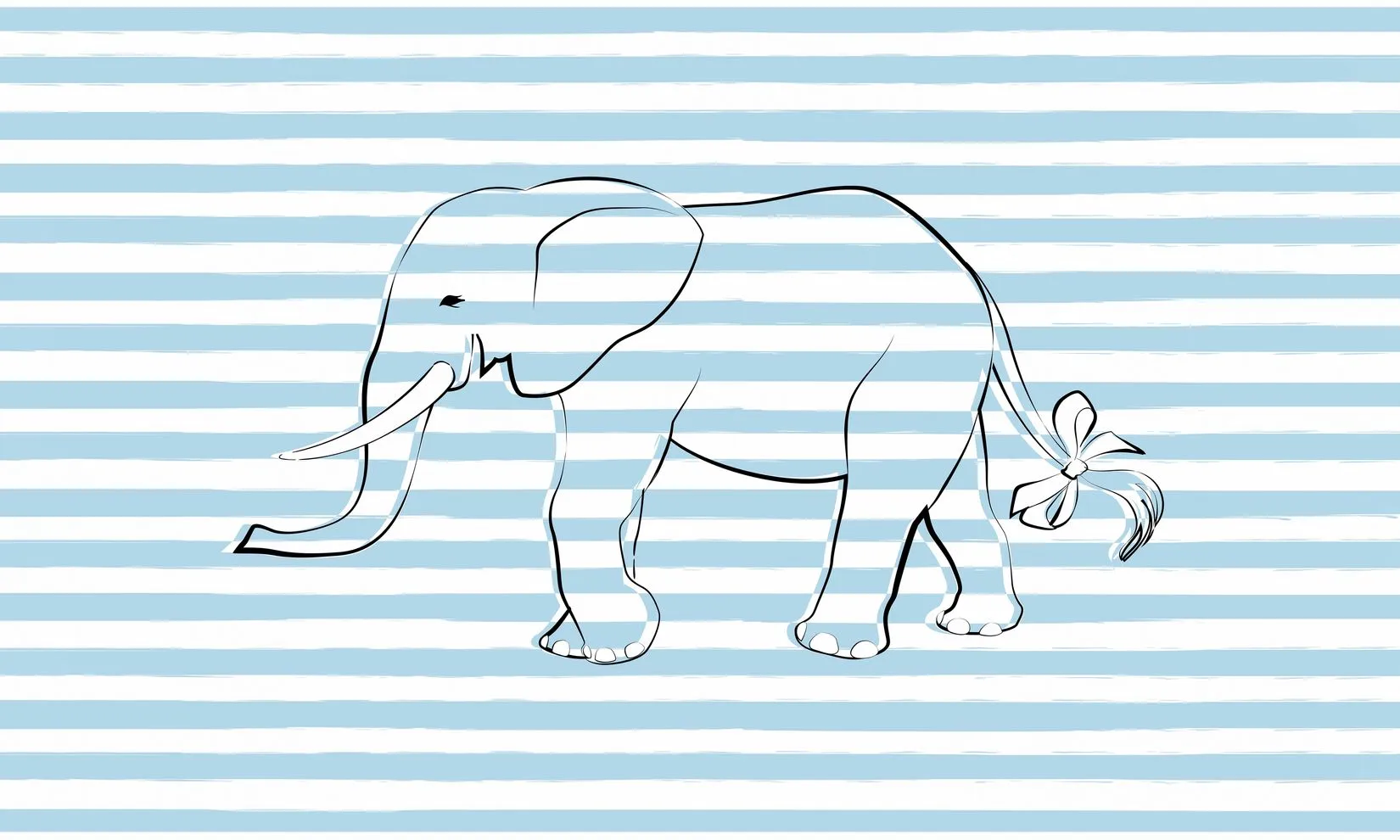 Stripe Elephant Nursery Wall Mural