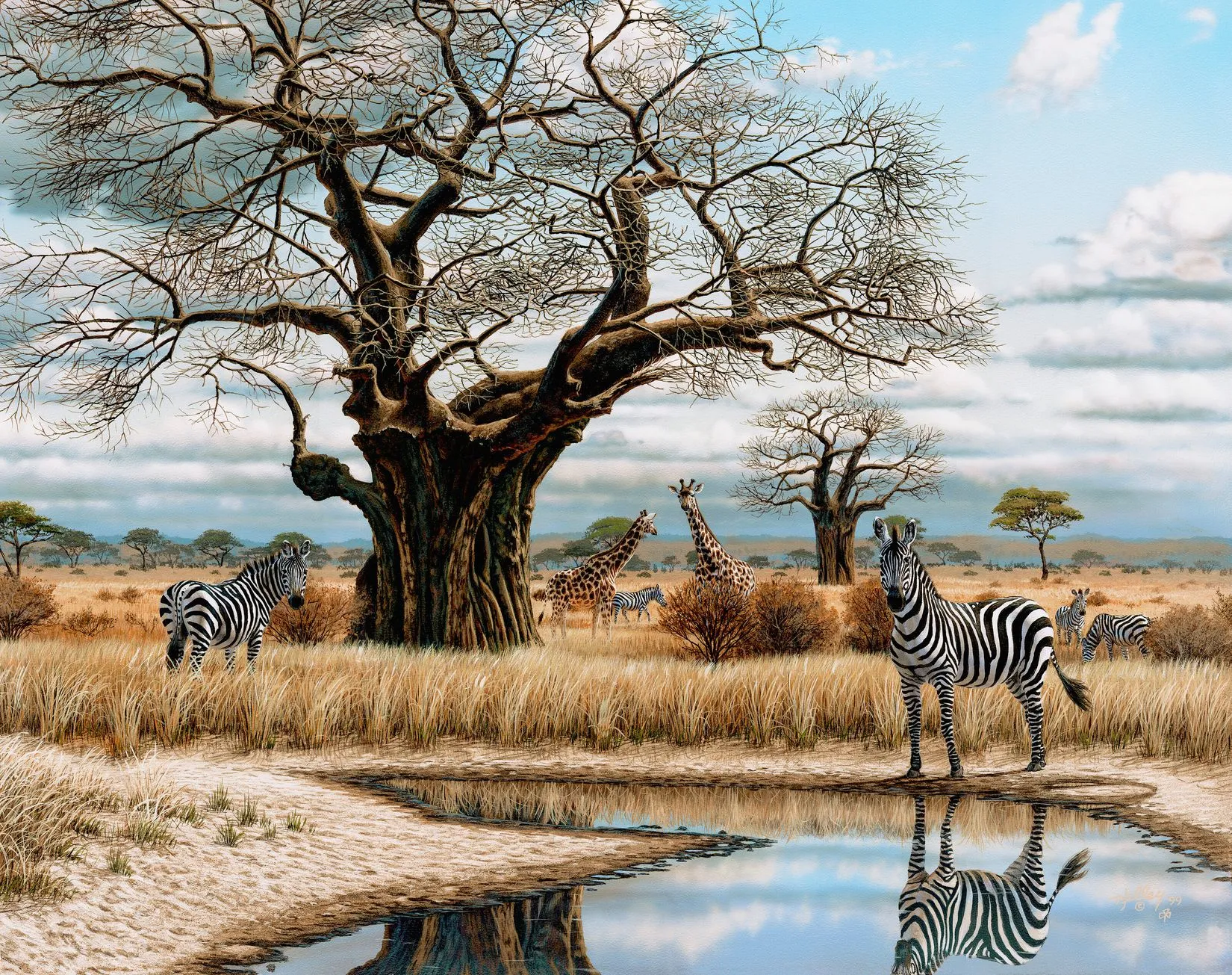 The Watering Hole Wall Mural