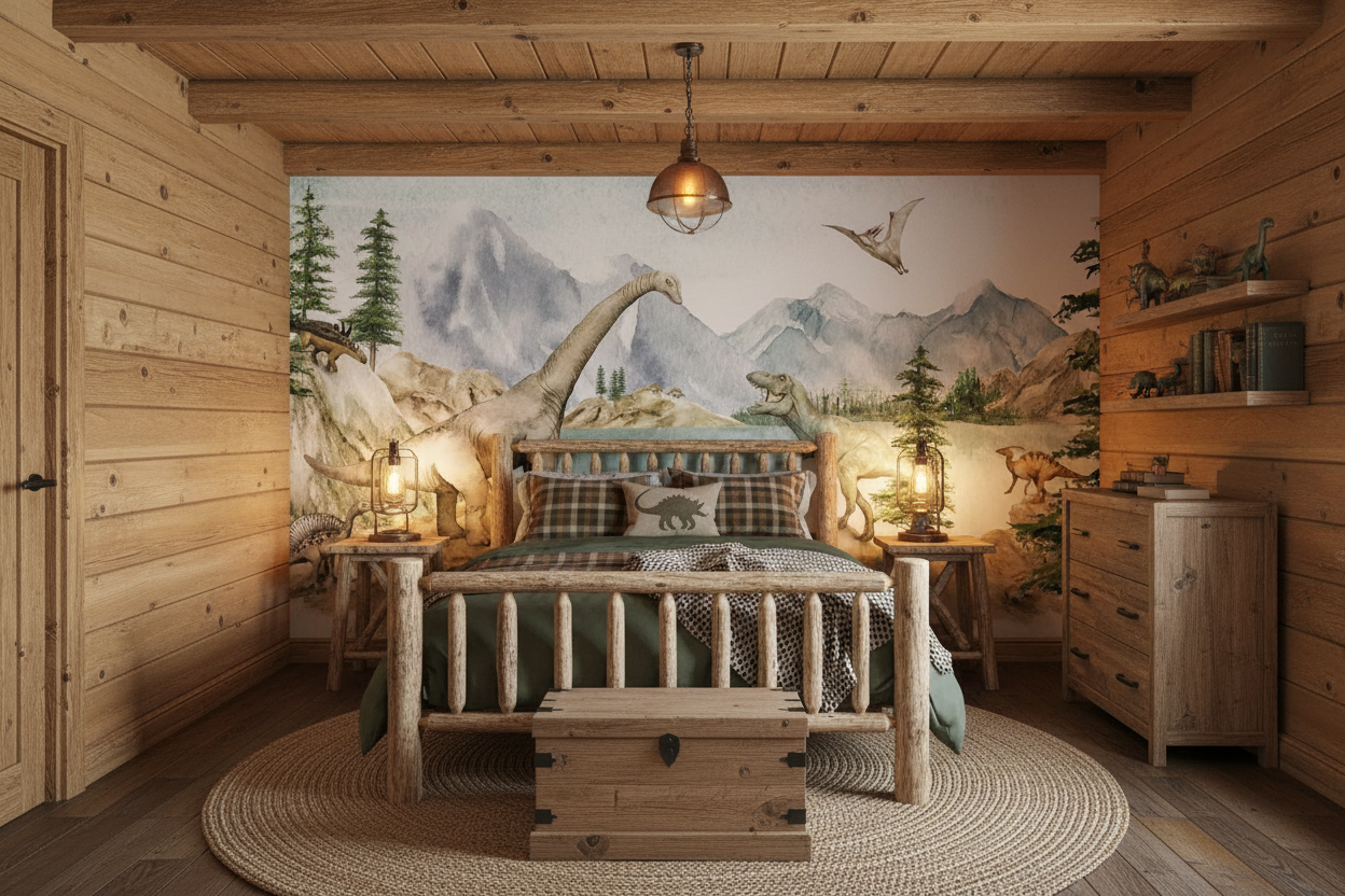 Dino Dreams - Log Cabin Boys Room
