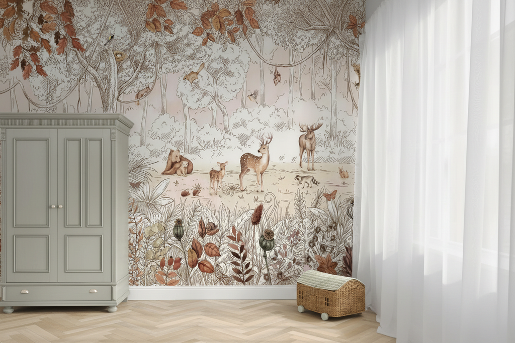 Forest Friends In Autumn - Exact Product Mural
