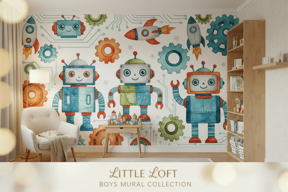 Little Loft Boys Mural - No Dresser