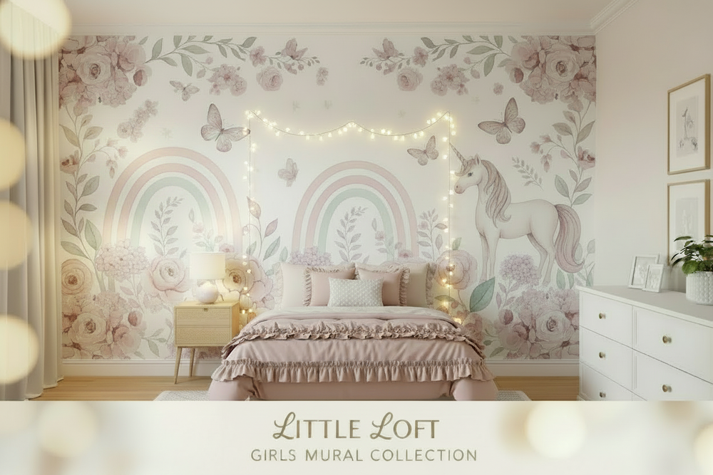 Little Loft Girls Mural - No Name Plaque
