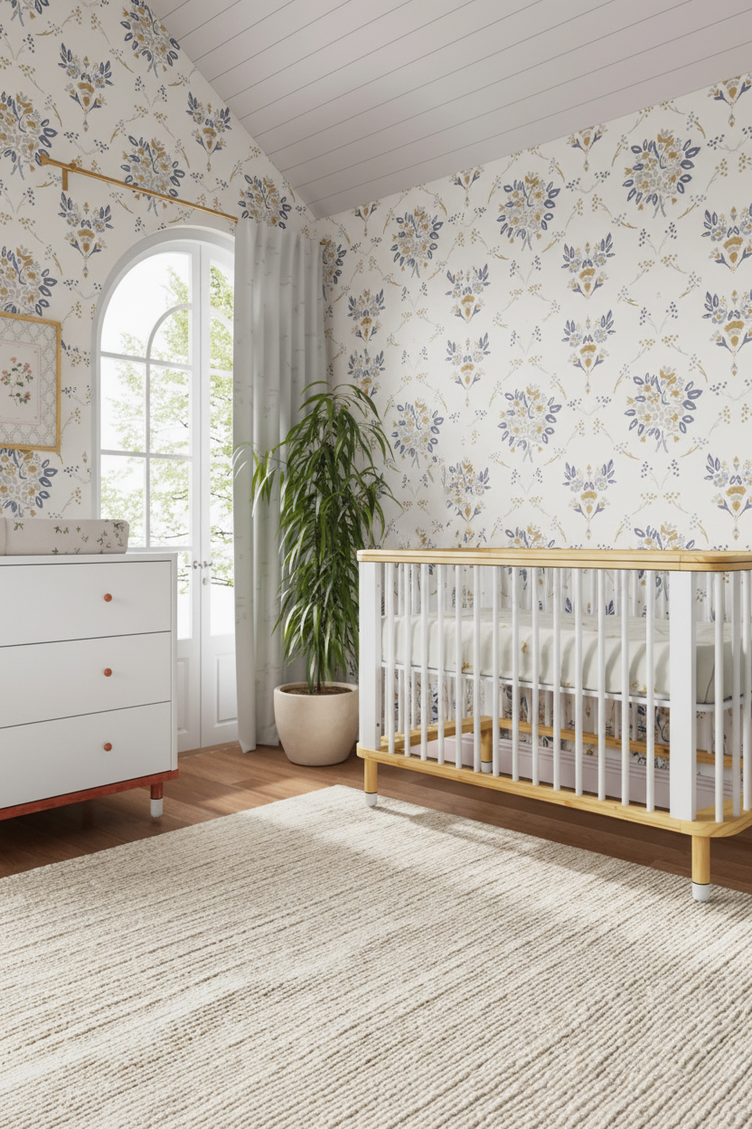 Pretty Modern Farmhouse Damask - Nursery Room